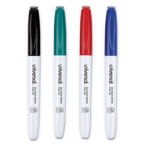 Universal™ wholesale. UNIVERSAL® Pen Style Dry Erase Marker, Fine Bullet Tip, Assorted Colors, 4-set. HSD Wholesale: Janitorial Supplies, Breakroom Supplies, Office Supplies.
