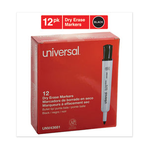 Universal™ wholesale. UNIVERSAL® Dry Erase Marker, Medium Bullet Tip, Black, Dozen. HSD Wholesale: Janitorial Supplies, Breakroom Supplies, Office Supplies.