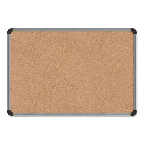 Universal® wholesale. UNIVERSAL® Cork Board With Aluminum Frame, 24 X 18, Natural, Silver Frame. HSD Wholesale: Janitorial Supplies, Breakroom Supplies, Office Supplies.
