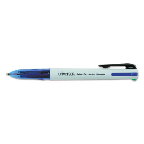 Universal™ wholesale. UNIVERSAL® Retractable Ballpoint Pen, Black-blue-green-red Ink, White-trans Blue Barrel, 3-pack. HSD Wholesale: Janitorial Supplies, Breakroom Supplies, Office Supplies.