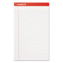 Universal® wholesale. UNIVERSAL® Perforated Ruled Writing Pads, Wide-legal Rule, 8.5 X 14, White, 50 Sheets, Dozen. HSD Wholesale: Janitorial Supplies, Breakroom Supplies, Office Supplies.