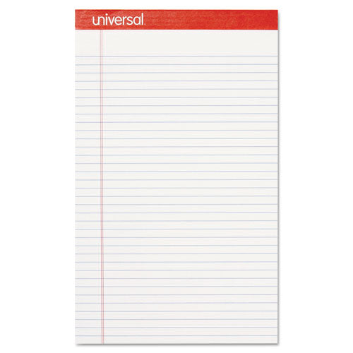 Universal® wholesale. UNIVERSAL® Perforated Ruled Writing Pads, Wide-legal Rule, 8.5 X 14, White, 50 Sheets, Dozen. HSD Wholesale: Janitorial Supplies, Breakroom Supplies, Office Supplies.