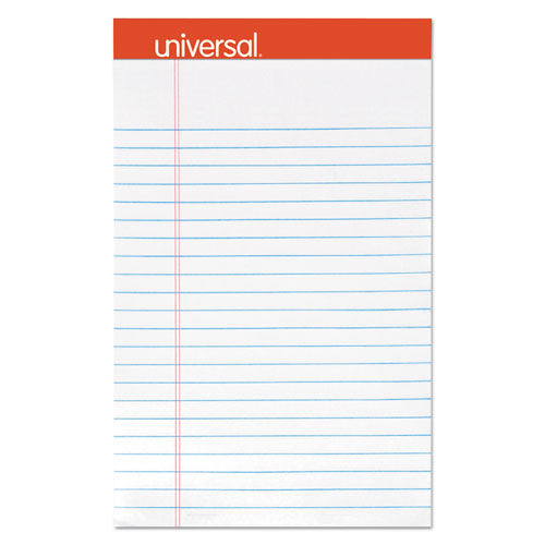 Universal® wholesale. UNIVERSAL® Perforated Ruled Writing Pads, Narrow Rule, 5 X 8, White, 50 Sheets, Dozen. HSD Wholesale: Janitorial Supplies, Breakroom Supplies, Office Supplies.