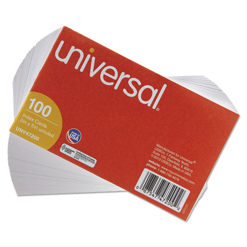 Universal® wholesale. UNIVERSAL® Unruled Index Cards, 3 X 5, White, 100-pack. HSD Wholesale: Janitorial Supplies, Breakroom Supplies, Office Supplies.