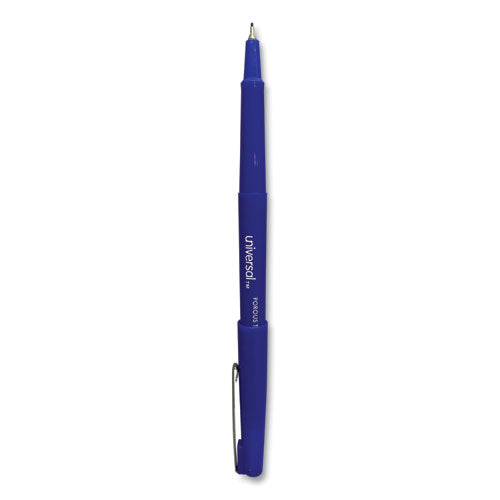 Universal™ wholesale. UNIVERSAL® Stick Porous Point Pen, Medium 0.7mm, Blue Ink-barrel, Dozen. HSD Wholesale: Janitorial Supplies, Breakroom Supplies, Office Supplies.