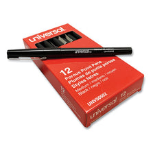 Load image into Gallery viewer, Universal™ wholesale. UNIVERSAL® Stick Porous Point Pen, Medium 0.7mm, Black Ink-barrel, Dozen. HSD Wholesale: Janitorial Supplies, Breakroom Supplies, Office Supplies.