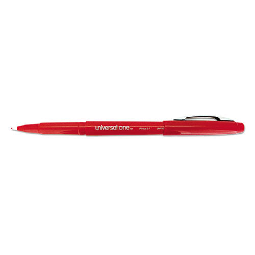 Universal™ wholesale. UNIVERSAL® Stick Porous Point Pen, Medium 0.7mm, Red Ink-barrel, Dozen. HSD Wholesale: Janitorial Supplies, Breakroom Supplies, Office Supplies.