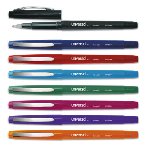 Universal™ wholesale. UNIVERSAL® Stick Porous Point Pen, Medium 0.7mm, Assorted Ink-barrel, 8-pack. HSD Wholesale: Janitorial Supplies, Breakroom Supplies, Office Supplies.