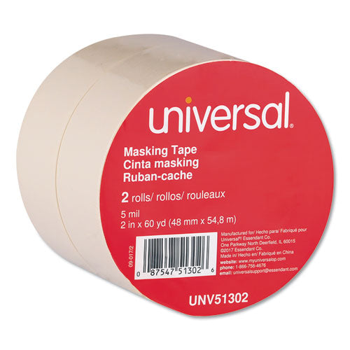 Universal® wholesale. UNIVERSAL® General-purpose Masking Tape, 3" Core, 48 Mm X 54.8 M, Beige, 2-pack. HSD Wholesale: Janitorial Supplies, Breakroom Supplies, Office Supplies.