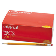 Load image into Gallery viewer, Universal™ wholesale. UNIVERSAL® #2 Woodcase Pencil, Hb (#2), Black Lead, Yellow Barrel, 144-box. HSD Wholesale: Janitorial Supplies, Breakroom Supplies, Office Supplies.