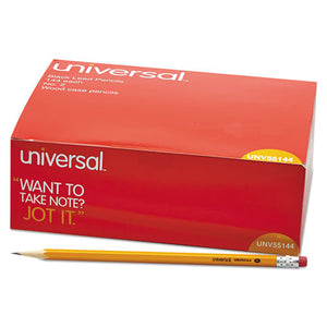 Universal™ wholesale. UNIVERSAL® #2 Woodcase Pencil, Hb (#2), Black Lead, Yellow Barrel, 144-box. HSD Wholesale: Janitorial Supplies, Breakroom Supplies, Office Supplies.