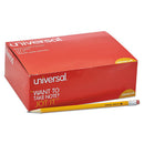 UNIVERSAL® #2 Woodcase Pencil, Hb (#2), Black Lead, Yellow Barrel, 144-box