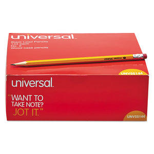 Universal™ wholesale. UNIVERSAL® #2 Woodcase Pencil, Hb (#2), Black Lead, Yellow Barrel, 144-box. HSD Wholesale: Janitorial Supplies, Breakroom Supplies, Office Supplies.