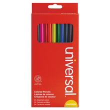 Load image into Gallery viewer, Universal™ wholesale. UNIVERSAL® Woodcase Colored Pencils, 3 Mm, Assorted Lead-barrel Colors, 24-pack. HSD Wholesale: Janitorial Supplies, Breakroom Supplies, Office Supplies.