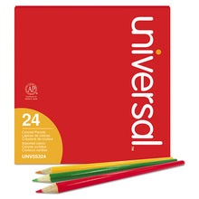 Load image into Gallery viewer, Universal™ wholesale. UNIVERSAL® Woodcase Colored Pencils, 3 Mm, Assorted Lead-barrel Colors, 24-pack. HSD Wholesale: Janitorial Supplies, Breakroom Supplies, Office Supplies.