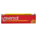 UNIVERSAL® #2 Woodcase Pencil, Hb (#2), Black Lead, Yellow Barrel, Dozen