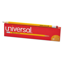 Load image into Gallery viewer, Universal™ wholesale. UNIVERSAL® #2 Woodcase Pencil, Hb (#2), Black Lead, Yellow Barrel, Dozen. HSD Wholesale: Janitorial Supplies, Breakroom Supplies, Office Supplies.