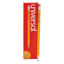 UNIVERSAL® #2 Woodcase Pencil, Hb (#2), Black Lead, Yellow Barrel, Dozen