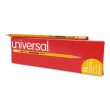 Load image into Gallery viewer, Universal™ wholesale. UNIVERSAL® Deluxe Blackstonian Pencil, Hb (#2), Black Lead, Yellow Barrel, Dozen. HSD Wholesale: Janitorial Supplies, Breakroom Supplies, Office Supplies.