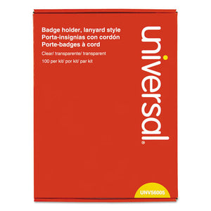 Universal® wholesale. UNIVERSAL Clear Badge Holders W-neck Lanyards, 3 X 4, White Inserts, 100-box. HSD Wholesale: Janitorial Supplies, Breakroom Supplies, Office Supplies.