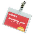Universal® wholesale. UNIVERSAL Deluxe Clear Badge Holder W-garment-safe Clips, 2.25 X 3.5, White Insert, 50-box. HSD Wholesale: Janitorial Supplies, Breakroom Supplies, Office Supplies.
