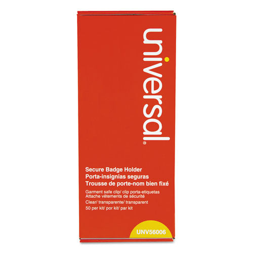 Universal® wholesale. UNIVERSAL Deluxe Clear Badge Holder W-garment-safe Clips, 2.25 X 3.5, White Insert, 50-box. HSD Wholesale: Janitorial Supplies, Breakroom Supplies, Office Supplies.