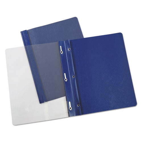 Universal® wholesale. UNIVERSAL® Plastic Cover, Tang Clip, Letter, 1-2" Capacity, Clear-dark Blue, 25-box. HSD Wholesale: Janitorial Supplies, Breakroom Supplies, Office Supplies.