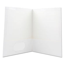 Load image into Gallery viewer, Universal® wholesale. UNIVERSAL® Laminated Two-pocket Portfolios, Cardboard Paper, White, 11 X 8 1-2, 25-pack. HSD Wholesale: Janitorial Supplies, Breakroom Supplies, Office Supplies.