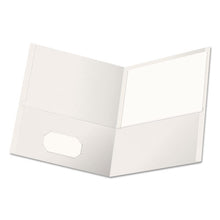 Load image into Gallery viewer, Universal® wholesale. UNIVERSAL® Two-pocket Portfolio, Embossed Leather Grain Paper, White, 25-box. HSD Wholesale: Janitorial Supplies, Breakroom Supplies, Office Supplies.