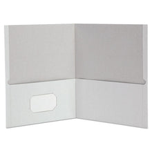 Load image into Gallery viewer, Universal® wholesale. UNIVERSAL® Two-pocket Portfolio, Embossed Leather Grain Paper, White, 25-box. HSD Wholesale: Janitorial Supplies, Breakroom Supplies, Office Supplies.