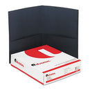 Universal® wholesale. UNIVERSAL® Two-pocket Portfolio, Embossed Leather Grain Paper, Dark Blue, 25-box. HSD Wholesale: Janitorial Supplies, Breakroom Supplies, Office Supplies.