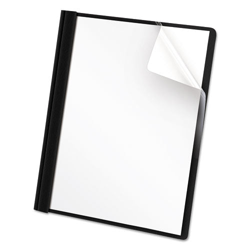 Universal® wholesale. UNIVERSAL Clear Front Report Cover, Tang Fasteners, Letter Size, Black, 25-box. HSD Wholesale: Janitorial Supplies, Breakroom Supplies, Office Supplies.