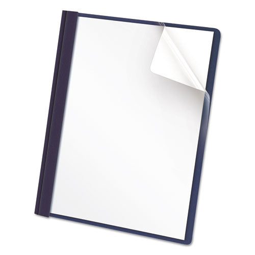 Universal® wholesale. UNIVERSAL Clear Front Report Cover, Tang Fasteners, Letter Size, Dark Blue, 25-box. HSD Wholesale: Janitorial Supplies, Breakroom Supplies, Office Supplies.