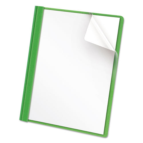 Universal® wholesale. UNIVERSAL Clear Front Report Cover, Tang Fasteners, Letter Size, Green, 25-box. HSD Wholesale: Janitorial Supplies, Breakroom Supplies, Office Supplies.