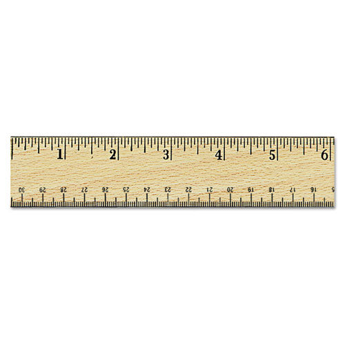 Universal® wholesale. UNIVERSAL® Flat Wood Ruler W-double Metal Edge, 12", Clear Lacquer Finish. HSD Wholesale: Janitorial Supplies, Breakroom Supplies, Office Supplies.