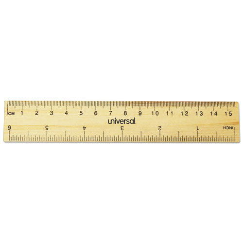 Universal® wholesale. UNIVERSAL® Flat Wood Ruler, Standard-metric, 6". HSD Wholesale: Janitorial Supplies, Breakroom Supplies, Office Supplies.