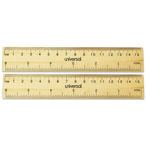 Universal® wholesale. UNIVERSAL® Flat Wood Ruler, Standard-metric, 6". HSD Wholesale: Janitorial Supplies, Breakroom Supplies, Office Supplies.