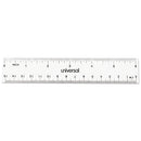 Universal® wholesale. UNIVERSAL® Clear Plastic Ruler, Standard-metric, 6", 2-pack. HSD Wholesale: Janitorial Supplies, Breakroom Supplies, Office Supplies.