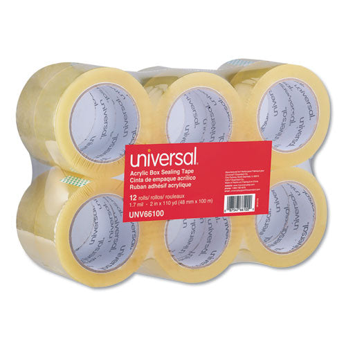 Universal® wholesale. UNIVERSAL® Deluxe General-purpose Acrylic Box Sealing Tape, 3" Core, 1.88" X 110 Yds, Clear, 12-pack. HSD Wholesale: Janitorial Supplies, Breakroom Supplies, Office Supplies.