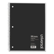 Universal® wholesale. UNIVERSAL® Wirebound Notebook, 4 Subjects, Medium-college Rule, Black Cover, 11 X 8.5, 200 Sheets. HSD Wholesale: Janitorial Supplies, Breakroom Supplies, Office Supplies.