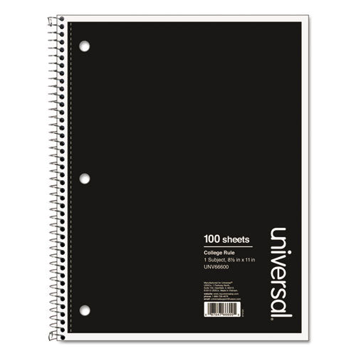 Universal® wholesale. UNIVERSAL® Wirebound Notebook, 1 Subject, Medium-college Rule, Black Cover, 11 X 8.5, 100 Sheets. HSD Wholesale: Janitorial Supplies, Breakroom Supplies, Office Supplies.