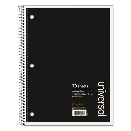 Universal® wholesale. UNIVERSAL® Wirebound Notebook, 1 Subject, Medium-college Rule, Black Cover, 10.5 X 8, 70 Sheets. HSD Wholesale: Janitorial Supplies, Breakroom Supplies, Office Supplies.