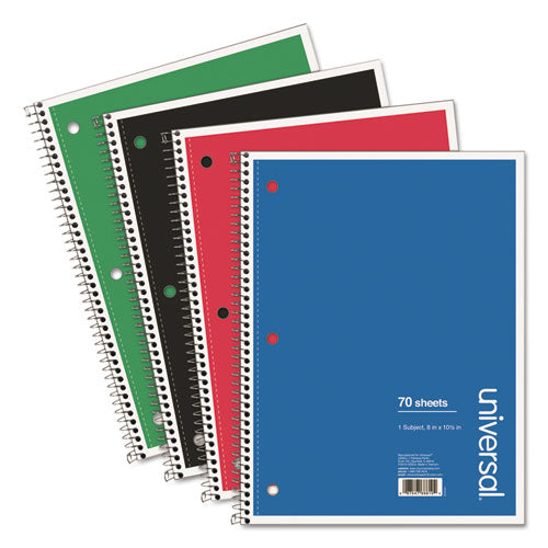 Universal® wholesale. UNIVERSAL® Wirebound Notebook, 1 Subject, Medium-college Rule, Assorted Color Covers, 10.5 X 8, 70 Sheets, 4-pack. HSD Wholesale: Janitorial Supplies, Breakroom Supplies, Office Supplies.