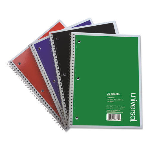 Universal® wholesale. UNIVERSAL® Wirebound Notebook, 4 Sq-in Quadrille Rule, 10.5 X 8, White, 70 Sheets, 4-pack. HSD Wholesale: Janitorial Supplies, Breakroom Supplies, Office Supplies.