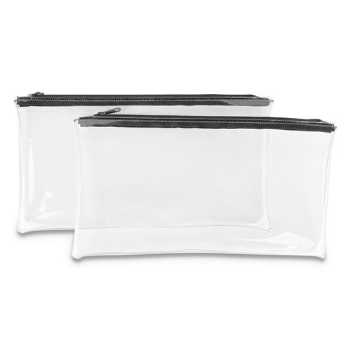 Universal® wholesale. UNIVERSAL® Zippered Wallets-cases, 11w X 6h, Clear-black, 2-pk. HSD Wholesale: Janitorial Supplies, Breakroom Supplies, Office Supplies.