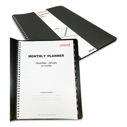 Universal® wholesale. UNIVERSAL® Monthly Planner, 11 X 8, Black, 2021. HSD Wholesale: Janitorial Supplies, Breakroom Supplies, Office Supplies.