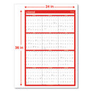Universal® wholesale. UNIVERSAL® Erasable Wall Calendar, 24 X 36, White-red, 2021. HSD Wholesale: Janitorial Supplies, Breakroom Supplies, Office Supplies.