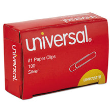 Load image into Gallery viewer, Universal® wholesale. UNIVERSAL® Paper Clips, Small (no. 1), Silver, 100-box. HSD Wholesale: Janitorial Supplies, Breakroom Supplies, Office Supplies.