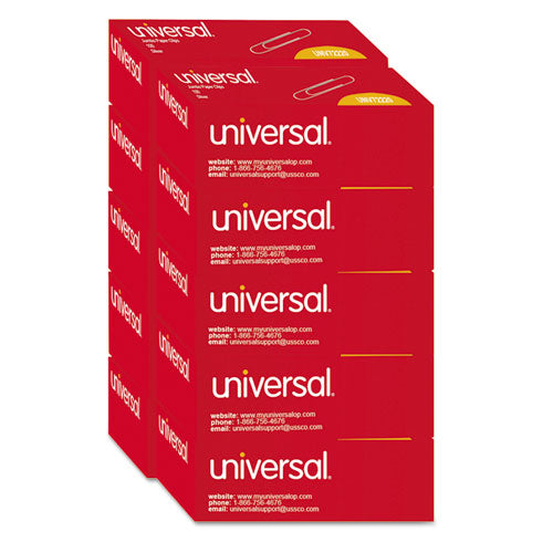 Universal® wholesale. UNIVERSAL® Paper Clips, Jumbo, Silver, 100 Clips-box, 10 Boxes-pack. HSD Wholesale: Janitorial Supplies, Breakroom Supplies, Office Supplies.