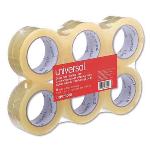 Universal® wholesale. UNIVERSAL® Quiet Tape Box Sealing Tape, 3" Core, 1.88" X 110 Yds, Clear, 6-pack. HSD Wholesale: Janitorial Supplies, Breakroom Supplies, Office Supplies.